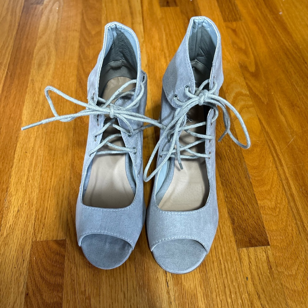 Women's Lace-Up Peep Toe Heels